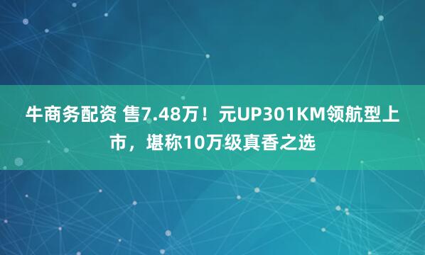 牛商务配资 售7.48万！元UP301KM领航型上市，堪称10万级真香之选