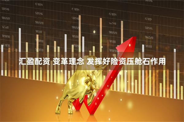 汇盈配资 变革理念 发挥好险资压舱石作用